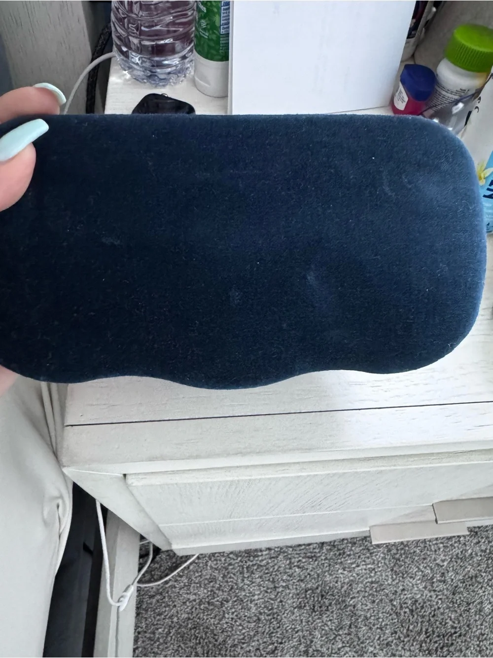 Gucci Velvet Eyewear Case in Navy with Burgundy Interior